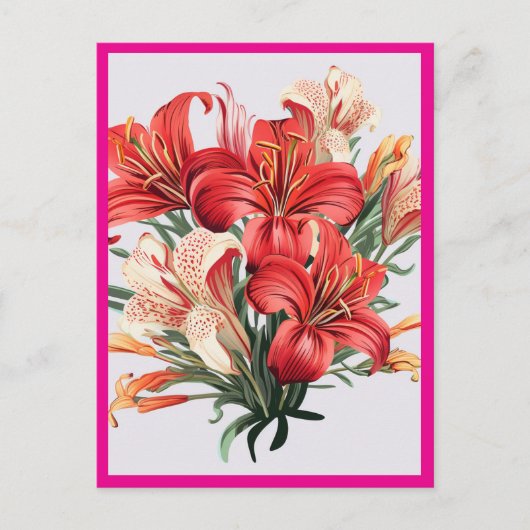 RED FLOWERS #2 POSTKARTE (Vorderseite)