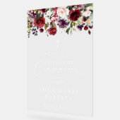 Red Flowers, Boho, First Holy Communion Welcome Acrylschild (Winkel)