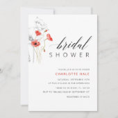 Red Flowers Bridal Shower Einladung (Vorderseite)