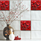 Red Flowers Ceramic Tile Fliese