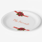 Red Flowers Favorite Pappteller (Schrägansicht)