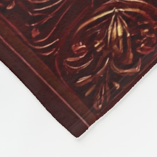 Red Flowers Fleece Blanket (Ecke)