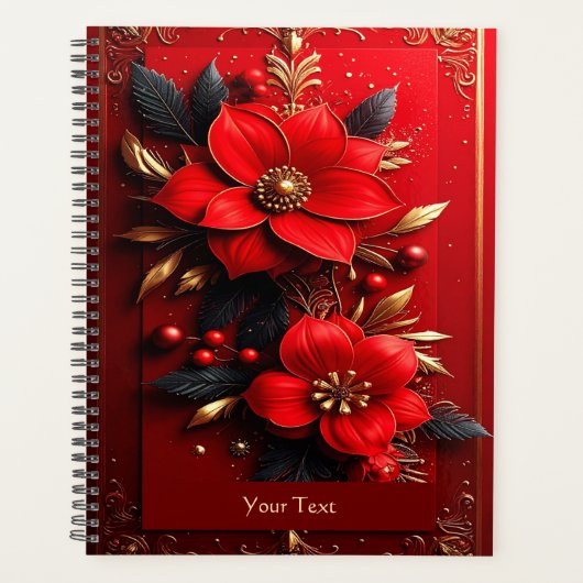 Red Flowers Holiday Planer (Vorderseite)
