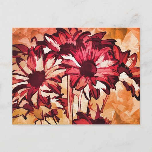 Red Flowers Painting Postkarte (Vorderseite)