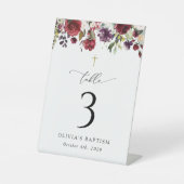 Red Flowers, Pink Flowers, Baptism Table Numbers Sockelschild (Vorderseite)