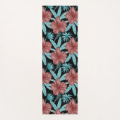 Red flowers tropical seamless pattern &blue leaves yogamatte (Vorderseite)