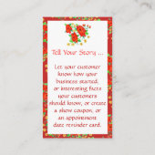 Red Flows Feminine Business Card Visitenkarte (Rückseite)