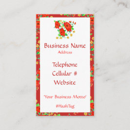Red Flows Feminine Business Card Visitenkarte