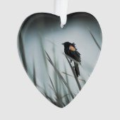 Red-Flügel Blackbird Marsh Dated Foto Custom Ornament (Vorderseite)