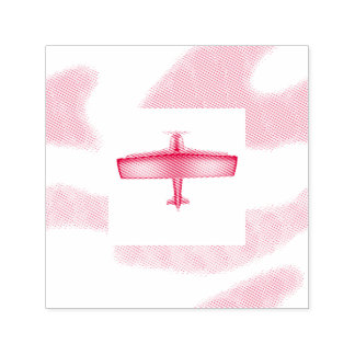 Red Flugzeug Aviation Sky Self Inking Rubber Brief Permastempel