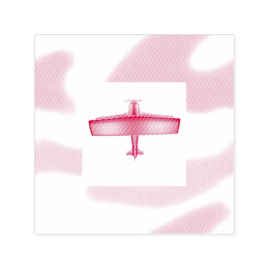 Red Flugzeug Aviation Sky Self Inking Rubber Brief Permastempel (Design)