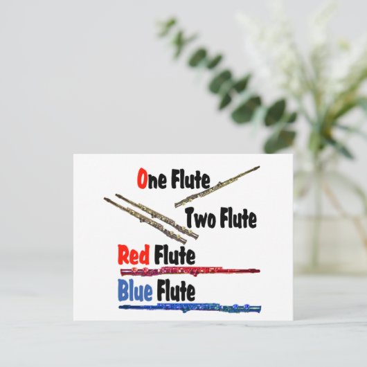 Red Flute Blue Flute Postkarte (Stehend Vorderseite)