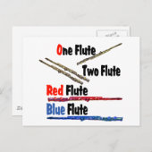 Red Flute Blue Flute Postkarte (Vorne/Hinten)