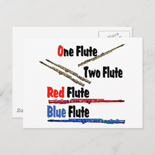 Red Flute Blue Flute Postkarte (Vorne/Hinten)