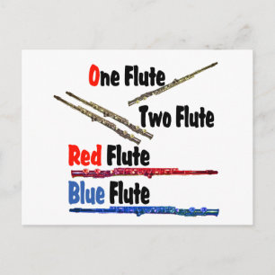 Red Flute Blue Flute Postkarte