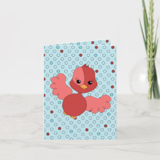 Red Flutter Bird Karte