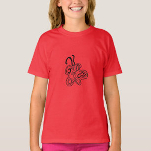 Red Flutterfly B&W Doodle T - Shirt