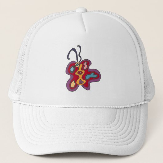 Red Flutterfly Hat Truckerkappe (Vorderseite)
