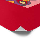 Red Flutterfly Mini Print 12x12 Poster (Ecke)