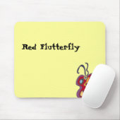 Red Flutterfly Mousepad (Mit Mouse)