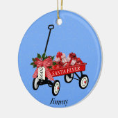 Red Flyer Wagon Keramik Weihnachten Personalisiert Ornament (Links)
