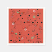 Red Flying Ladybug Pattern Baby Shower Napkins Serviette (Vorderseite)