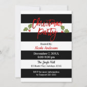 Red Foil Chic Shine Modern Script Weihnachts-Party Einladung (Vorderseite)