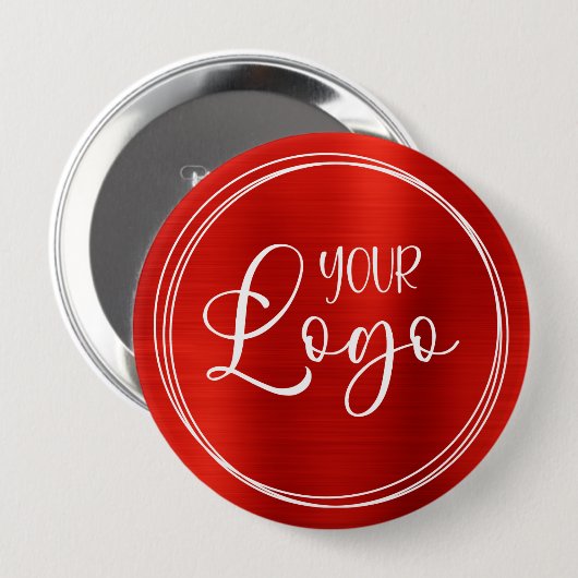 Red Foil Ihr Firmenlogo enorm Button (Vorne & Hinten)