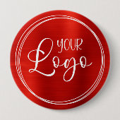 Red Foil Ihr Firmenlogo enorm Button (Vorderseite)