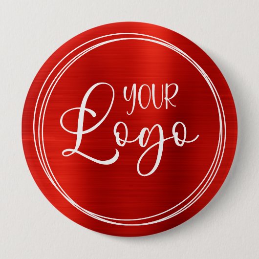 Red Foil Ihr Firmenlogo enorm Button (Vorderseite)