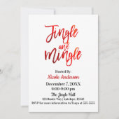 Red Foil Sleek Shine Modern Jingle & Mingle Party Einladung (Vorderseite)