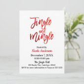 Red Foil Sleek Shine Modern Jingle & Mingle Party Einladung (Stehend Vorderseite)