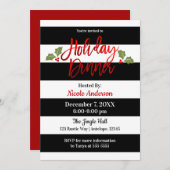 Red Foil Sleek Shine Modern Script Holiday Dinner Einladung (Vorne/Hinten)