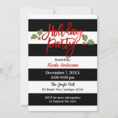Red Foil Sleek Shine Modern Script Holiday Party Einladung (Vorderseite)