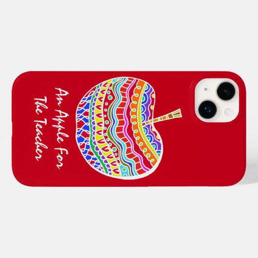 Red Folk Art Apple Lehrer Case-Mate iPhone Hülle (Rückseite (Horizontal))