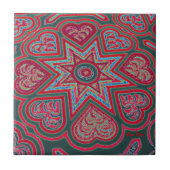 Red Folk Art HeartsTrivet/Tile Fliese (Vorderseite)