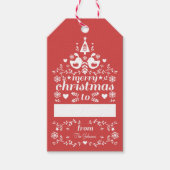 Red Folk Weihnachtsjubiläum Geschenkanhänger (Vorderseite)