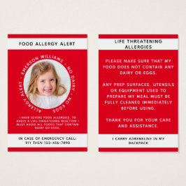Red Food Allergy Alert Foto Koch Card