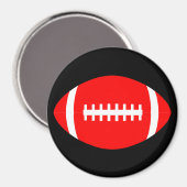 Red Football & Custom Background Color Player/Lüft Magnet (Vorderseite/Rückseite)