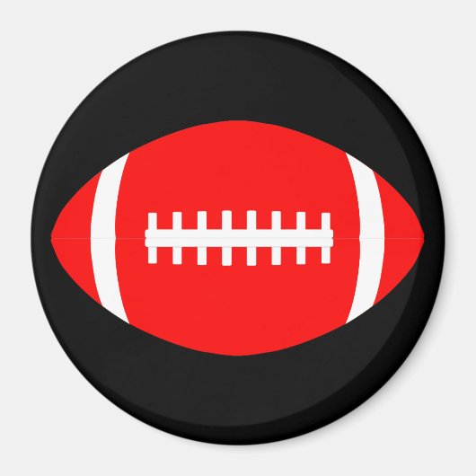 Red Football & Custom Background Color Player/Lüft Magnet (Vorne)
