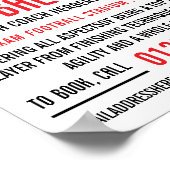 Red Football Helmet, Football Camp Werbung Poster (Ecke)