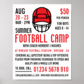 Red Football Helmet, Football Camp Werbung Poster (Vorne)