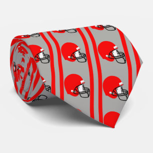 Red Football Helmet on GreyNecktie Krawatte