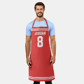 Red Football Jersey mit Individuelle Name und Anza Schürze (Getragen)