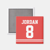 Red Football Jersey mit Zahlen Magnet (Vorderseite/Rückseite)