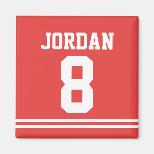 Red Football Jersey mit Zahlen Magnet (Vorne)