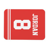 Red Football Jersey mit Zahlen Magnet (Horizontal)