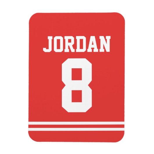 Red Football Jersey mit Zahlen Magnet (Vertikal)
