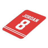 Red Football Jersey mit Zahlen Magnet (Linke Seite)