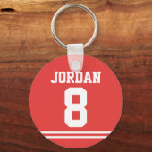 Red Football Jersey mit Zahlen Schlüsselanhänger (Vorderseite)